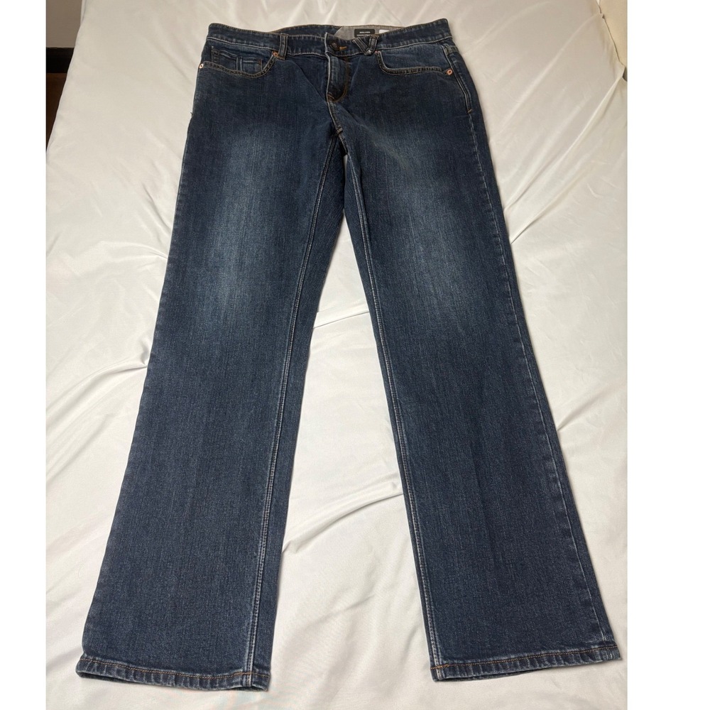 Volcom Solver Jeans Mens 33 Blue Excellent Modern Straight Leg Stretch Denim